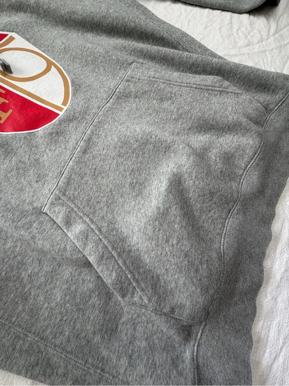 Nike Gray Hoodie with Red & Gold Crest Logo